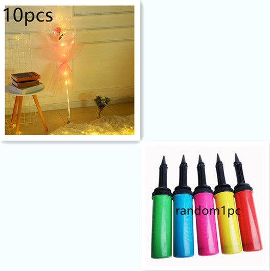 LED Luminous Balloon Rose Bouquet Transparent Ball Rose