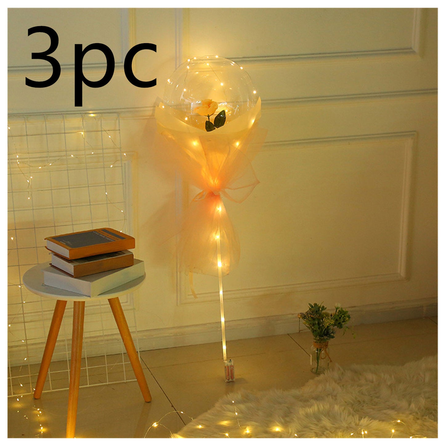 LED Luminous Balloon Rose Bouquet Transparent Ball Rose