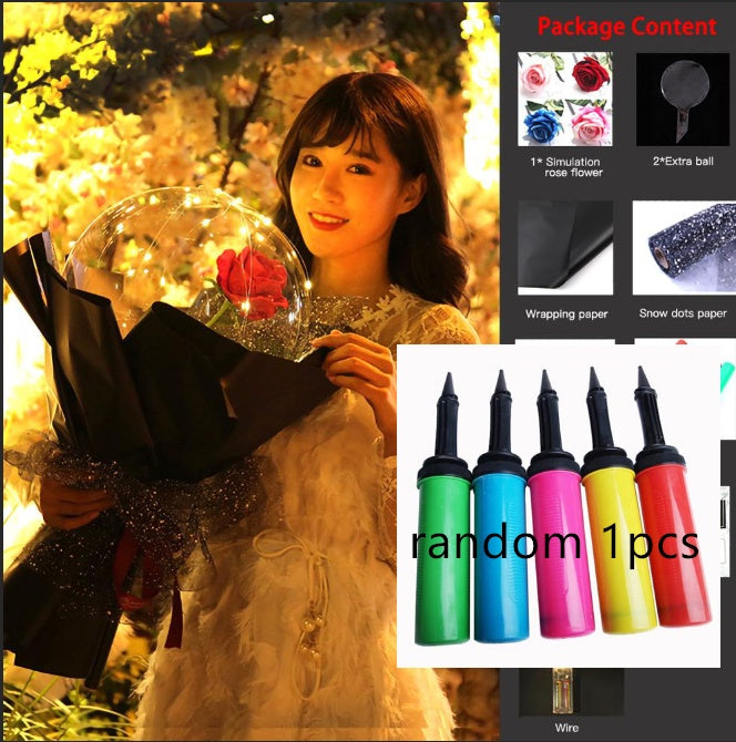 LED Luminous Balloon Rose Bouquet Transparent Ball Rose