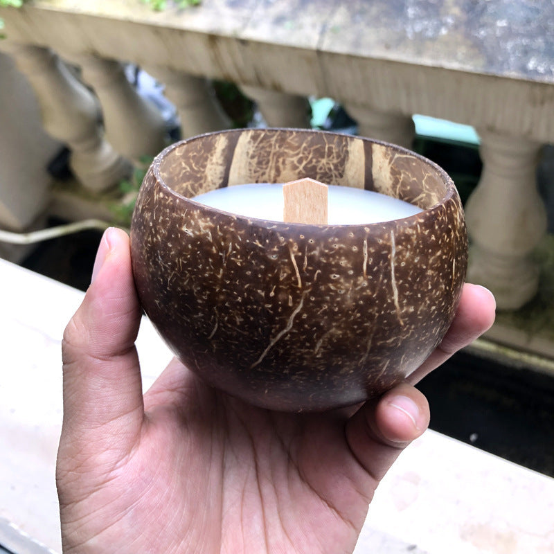 European Aromatherapy Coconut Shell Candle Handmade - Various Scents