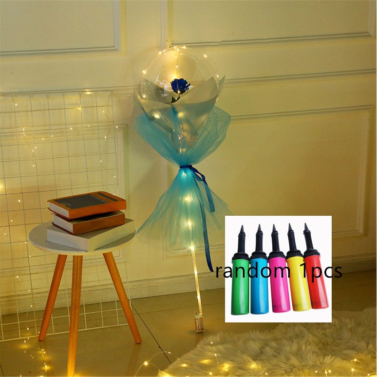 LED Luminous Balloon Rose Bouquet Transparent Ball Rose