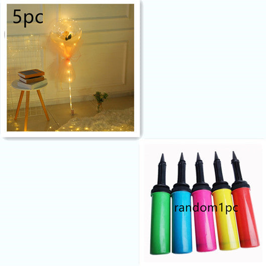 LED Luminous Balloon Rose Bouquet Transparent Ball Rose