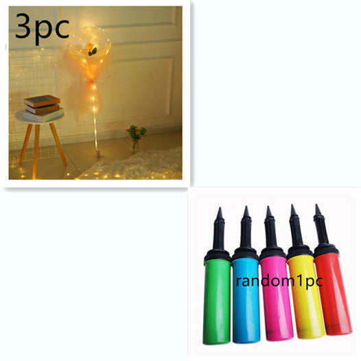 LED Luminous Balloon Rose Bouquet Transparent Ball Rose