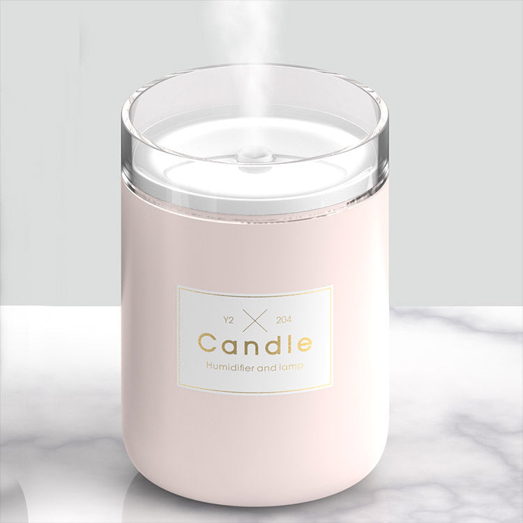 Ultrasonic Air Humidifier Candle Romantic Soft Light USB Essential Oil Diffuser - 80ML
