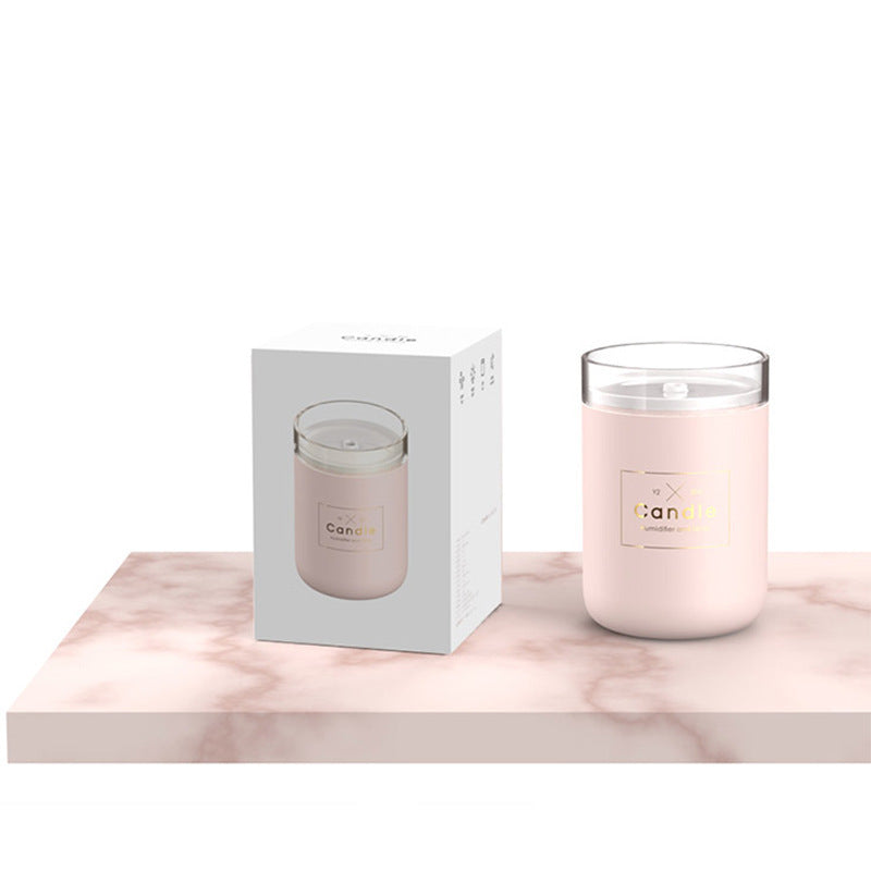 Ultrasonic Air Humidifier Candle Romantic Soft Light USB Essential Oil Diffuser - 80ML
