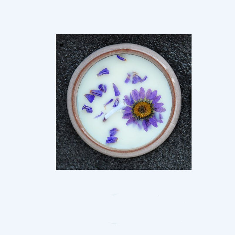 Ceramic Cup Candles With Dried Flowers And Fragrance