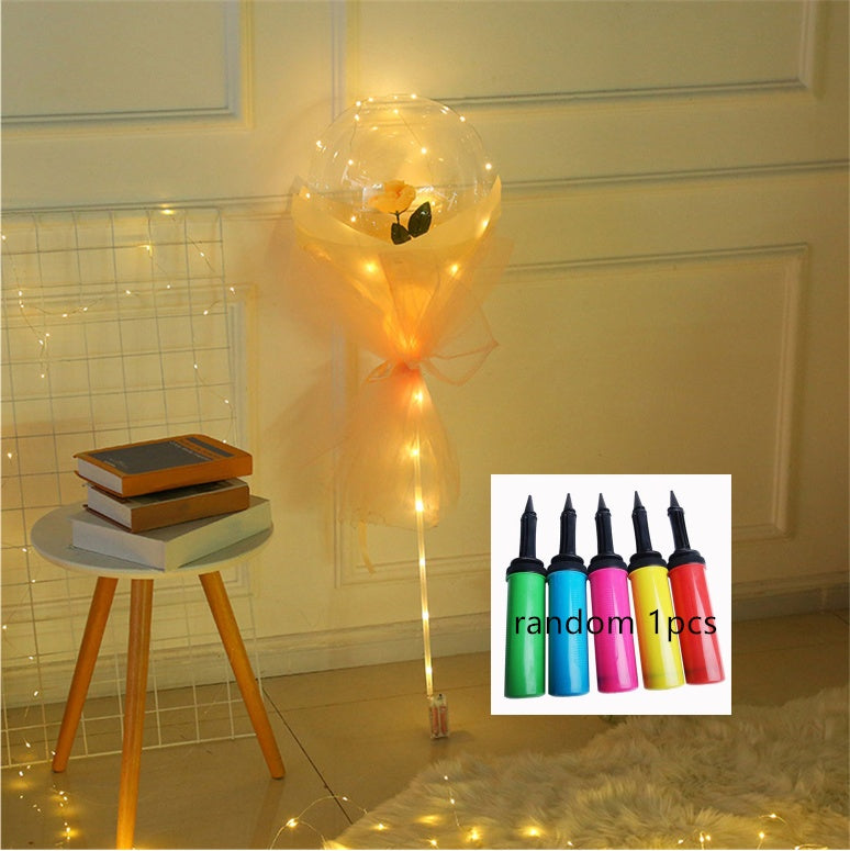 LED Luminous Balloon Rose Bouquet Transparent Ball Rose