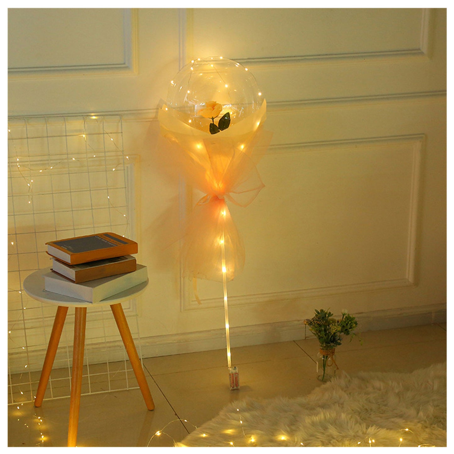 LED Luminous Balloon Rose Bouquet Transparent Ball Rose