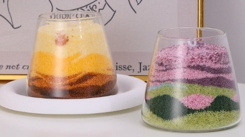 Sand-Painted Romantic Healing Aromatherapy Soybean Candles - Various Scents