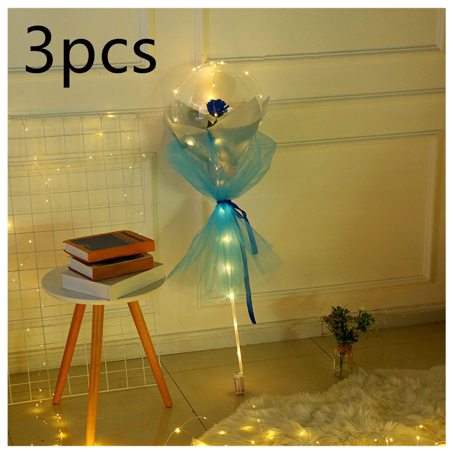 LED Luminous Balloon Rose Bouquet Transparent Ball Rose