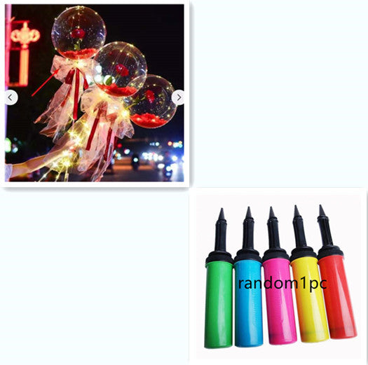 LED Luminous Balloon Rose Bouquet Transparent Ball Rose