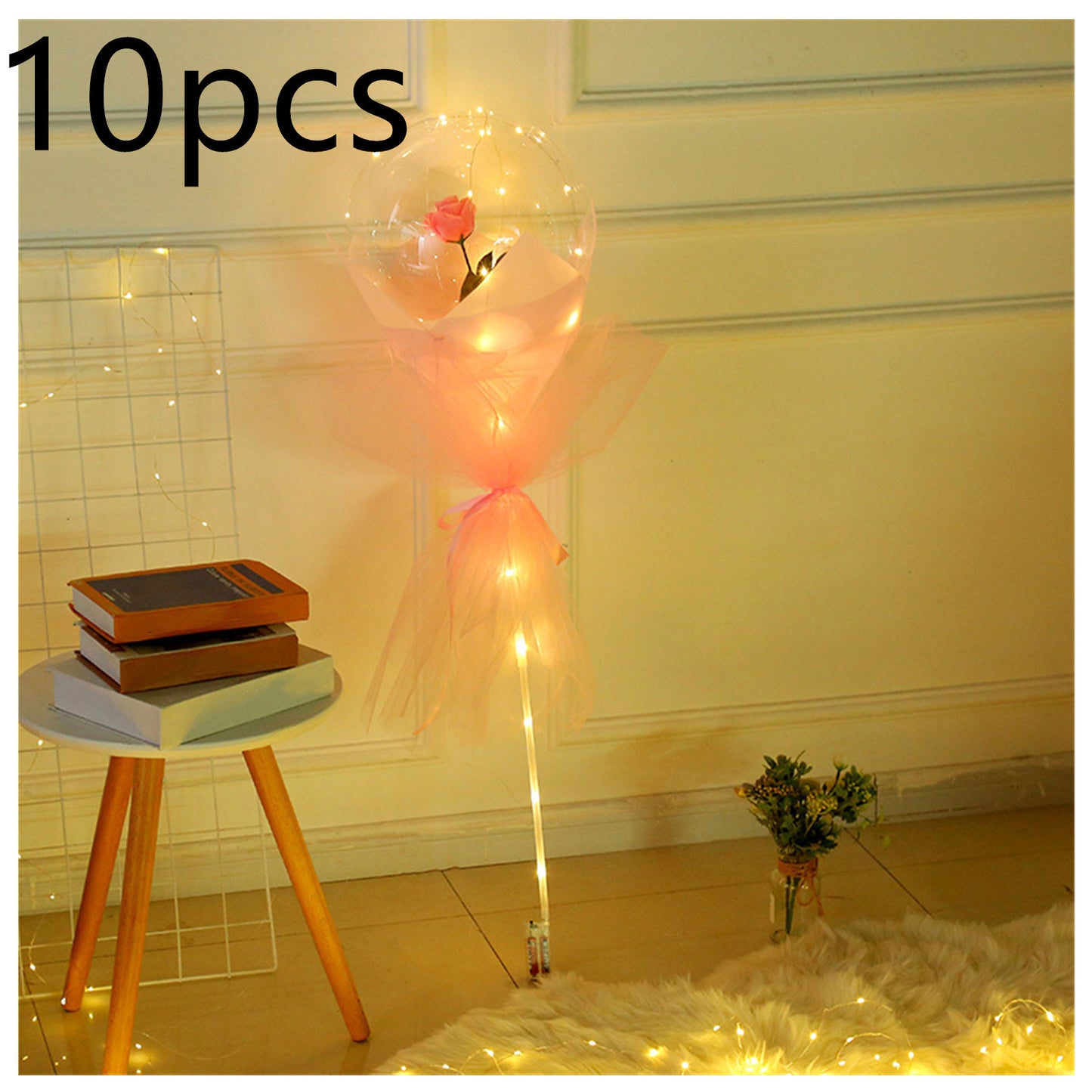 LED Luminous Balloon Rose Bouquet Transparent Ball Rose