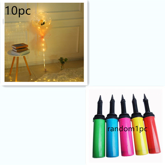 LED Luminous Balloon Rose Bouquet Transparent Ball Rose