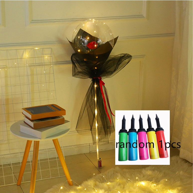 LED Luminous Balloon Rose Bouquet Transparent Ball Rose