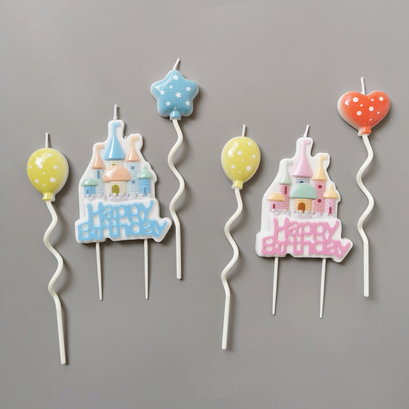 Castle Balloon Birthday Cake Candle