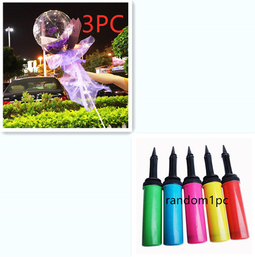 LED Luminous Balloon Rose Bouquet Transparent Ball Rose
