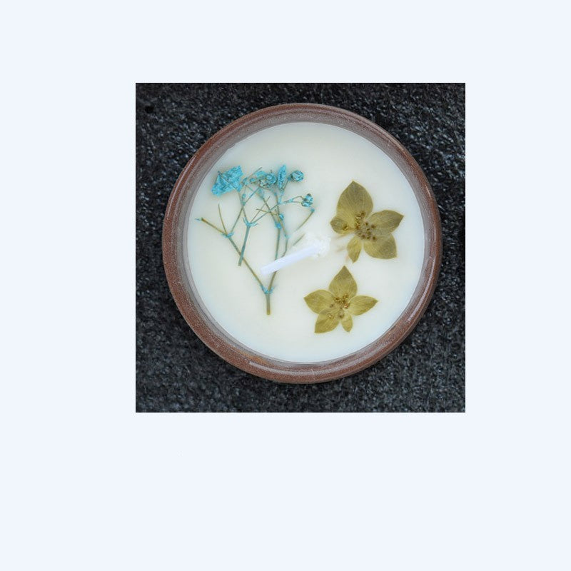 Ceramic Cup Candles With Dried Flowers And Fragrance