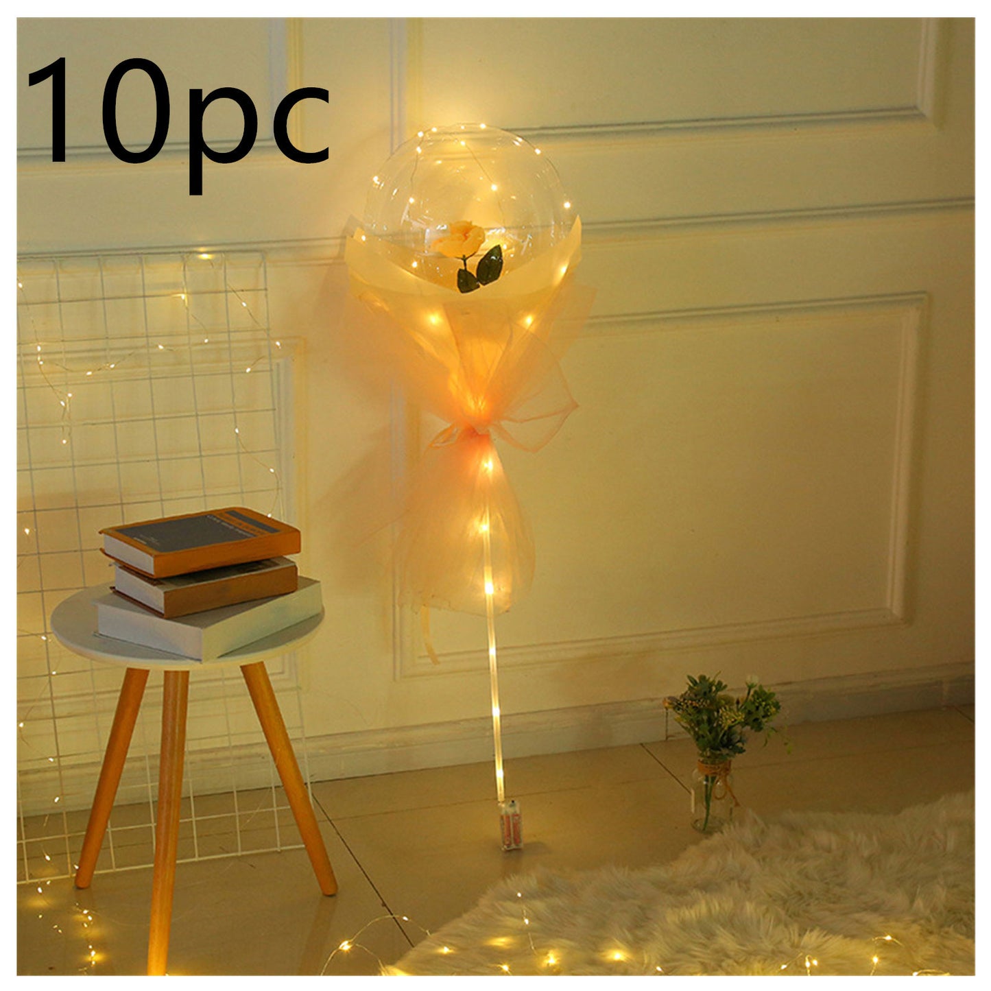 LED Luminous Balloon Rose Bouquet Transparent Ball Rose