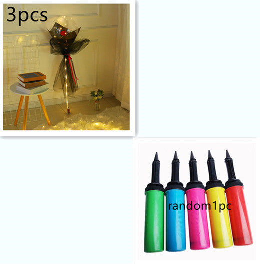 LED Luminous Balloon Rose Bouquet Transparent Ball Rose