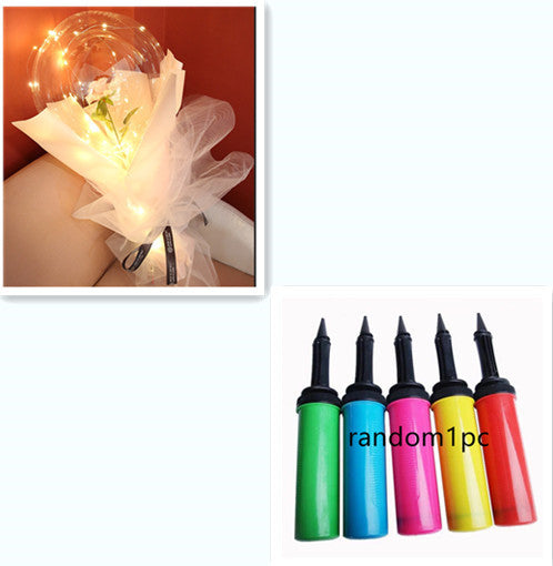 LED Luminous Balloon Rose Bouquet Transparent Ball Rose