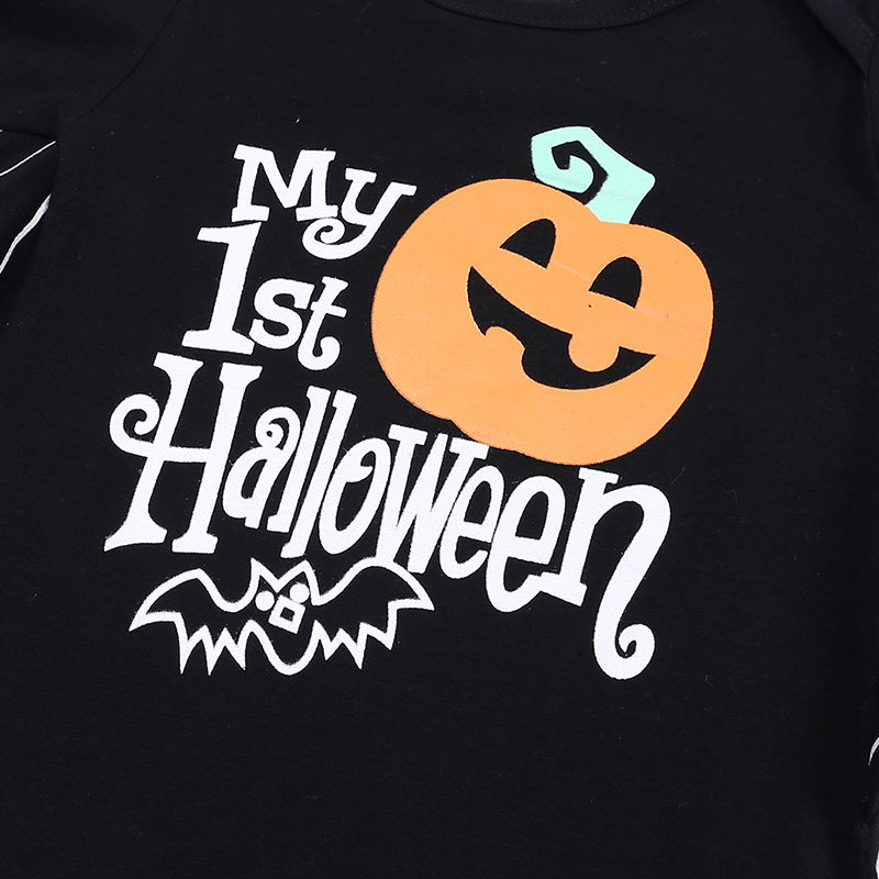 Baby Halloween Long-sleeved Jumpsuit Pumpkin