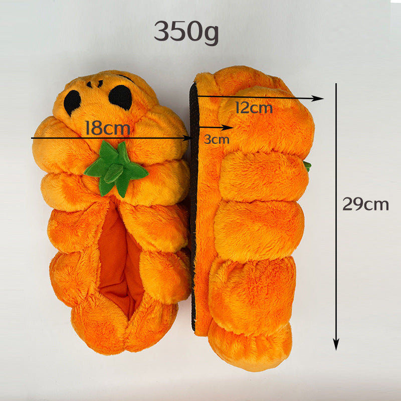 Women's Halloween Pumpkin Plush Slippers