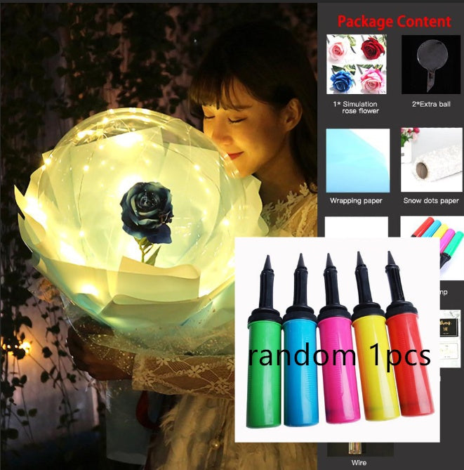 LED Luminous Balloon Rose Bouquet Transparent Ball Rose