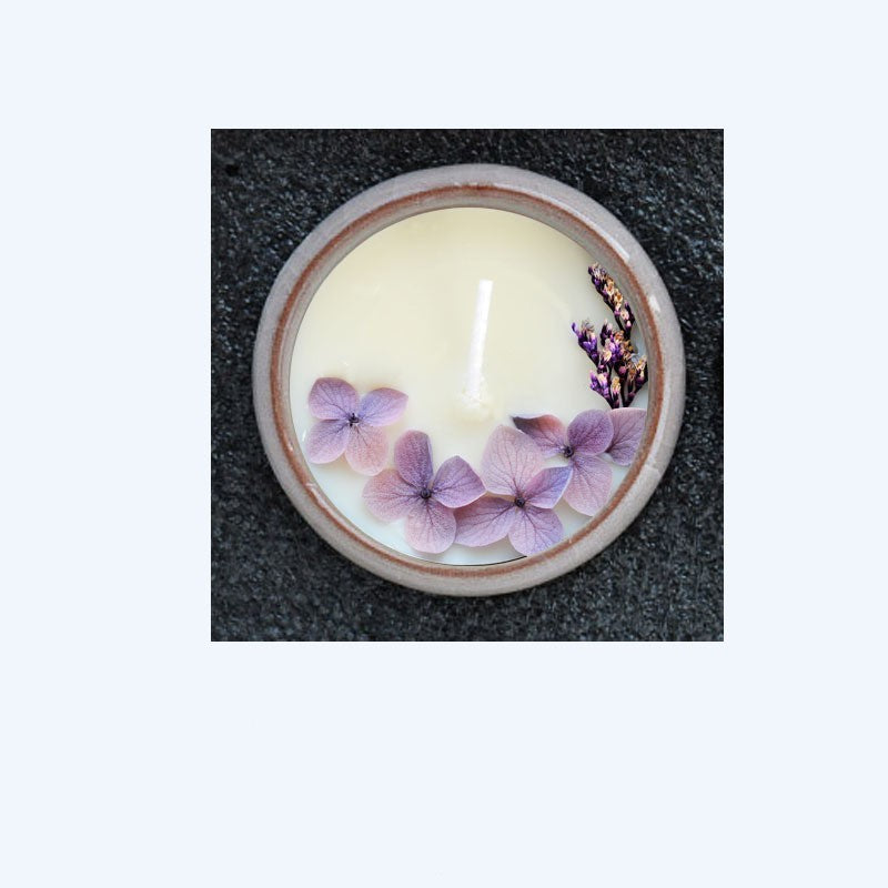 Ceramic Cup Candles With Dried Flowers And Fragrance