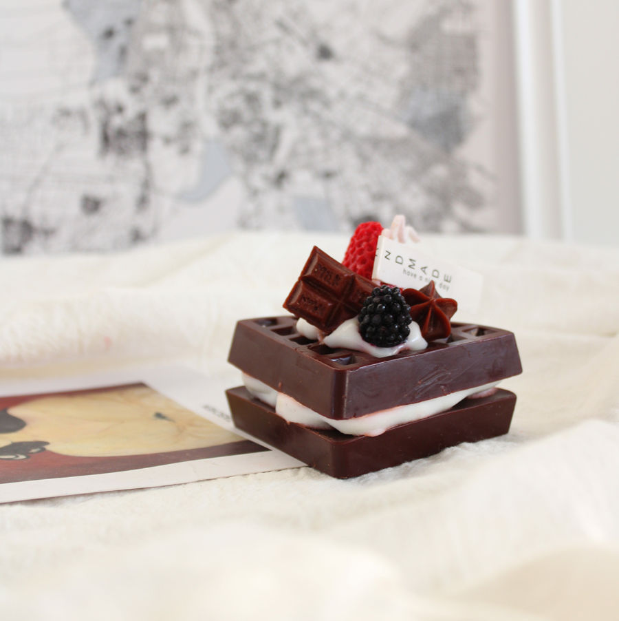 Handmade Waffle Dessert Candle