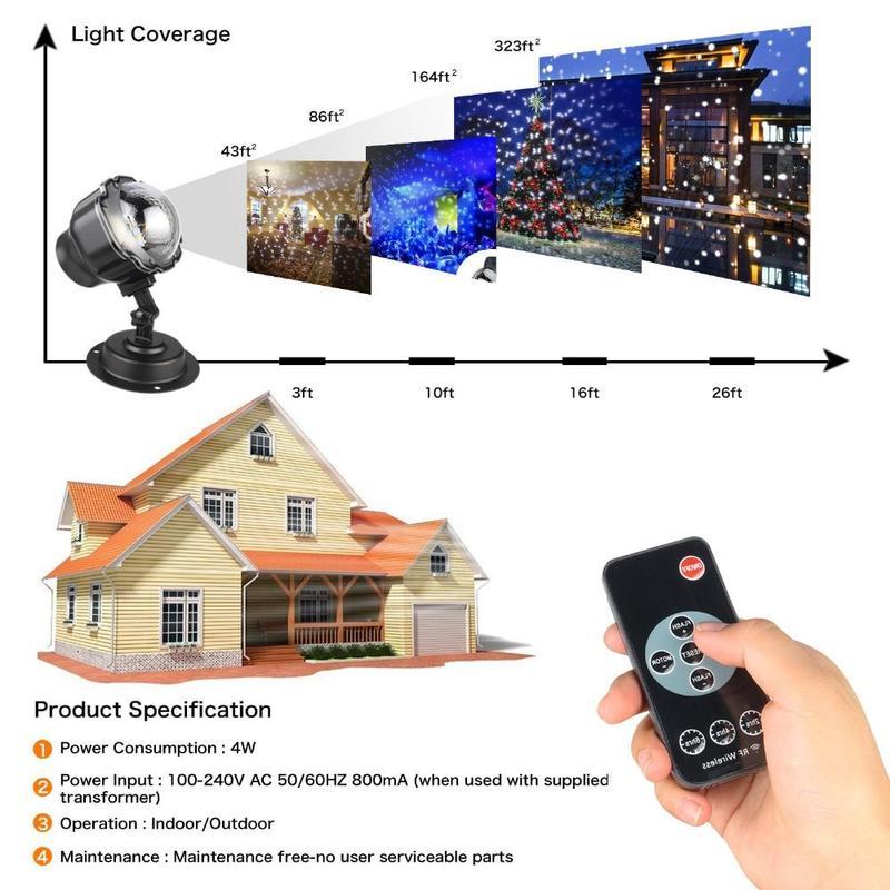 LED Christmas Light Projector Snow