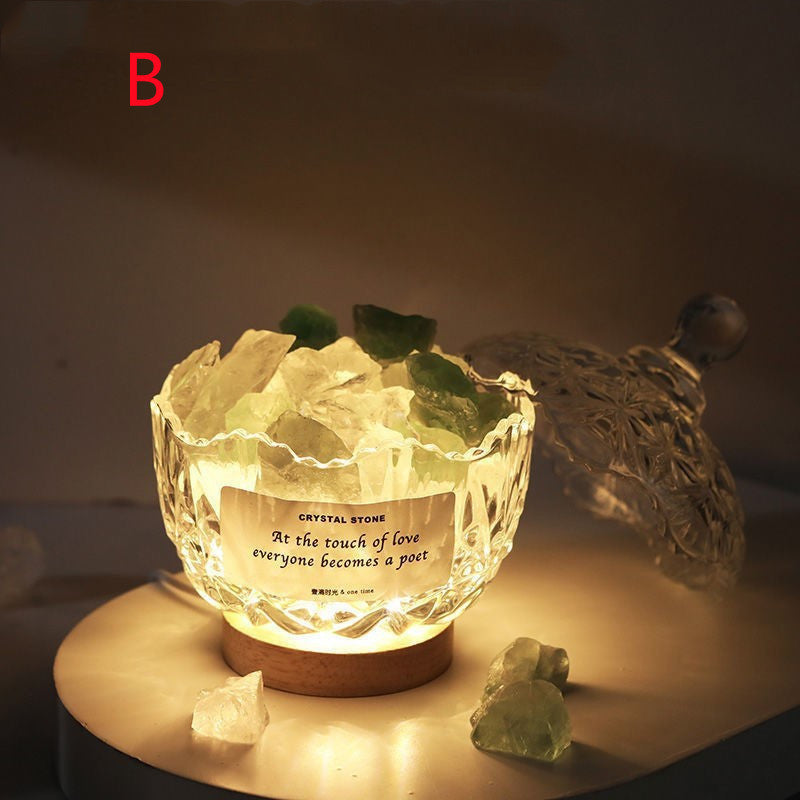 Aromatherapy Mineral Stone Crystal Table Lamp