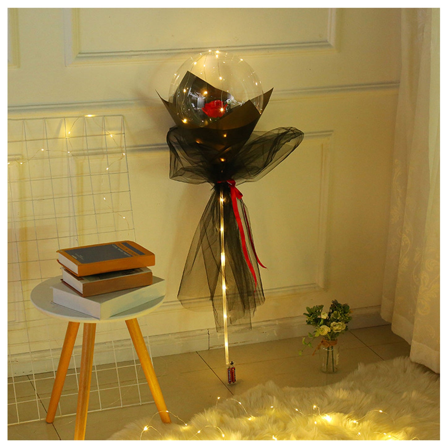 LED Luminous Balloon Rose Bouquet Transparent Ball Rose