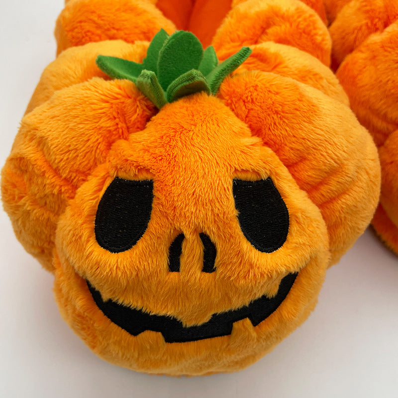 Women's Halloween Pumpkin Plush Slippers