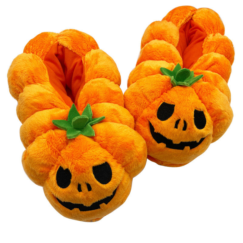 Women's Halloween Pumpkin Plush Slippers