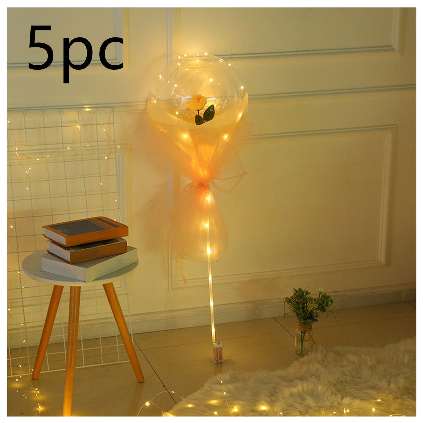 LED Luminous Balloon Rose Bouquet Transparent Ball Rose