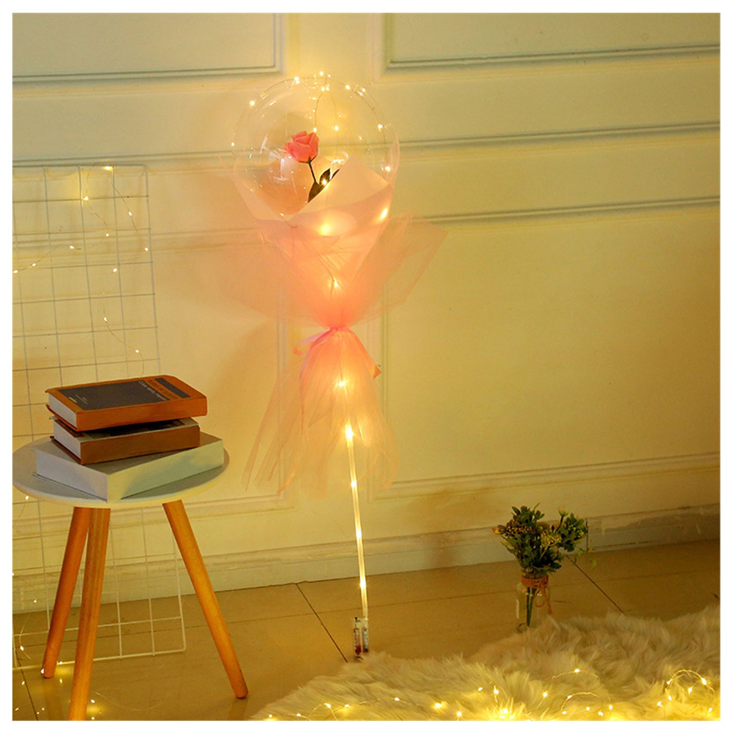 LED Luminous Balloon Rose Bouquet Transparent Ball Rose