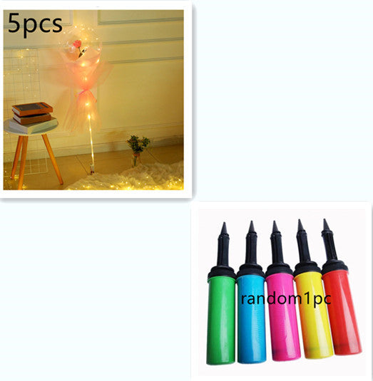 LED Luminous Balloon Rose Bouquet Transparent Ball Rose