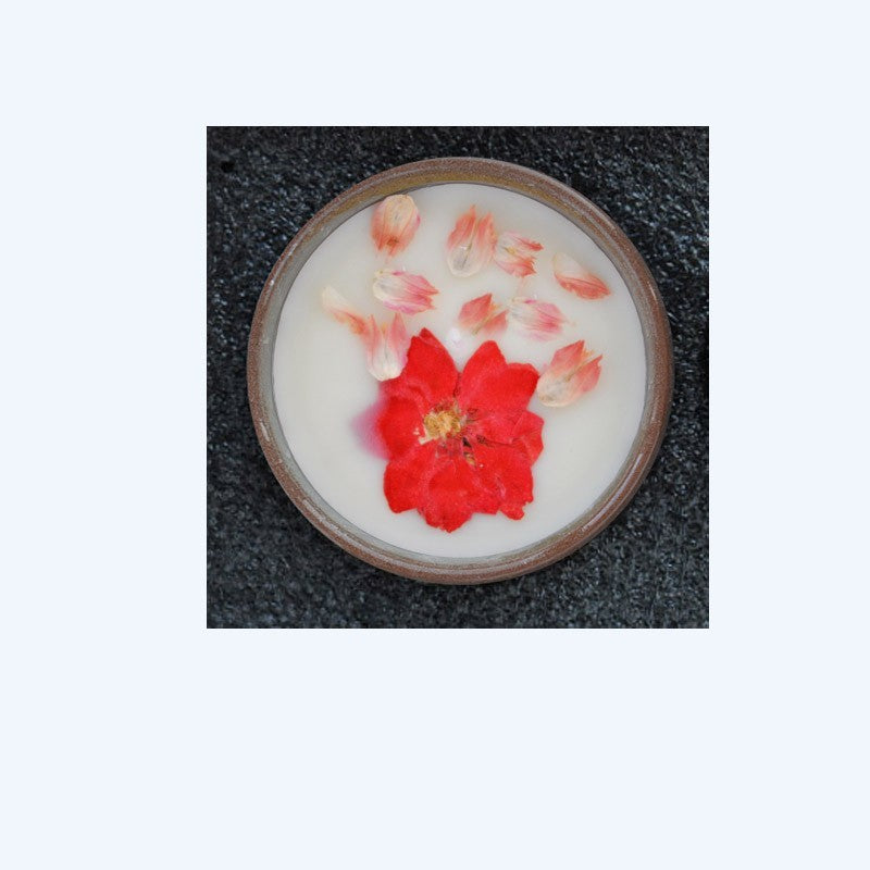 Ceramic Cup Candles With Dried Flowers And Fragrance