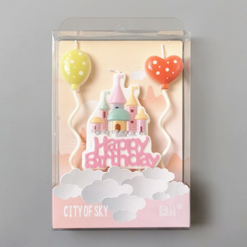 Castle Balloon Birthday Cake Candle