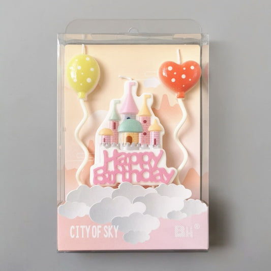 Castle Balloon Birthday Cake Candle