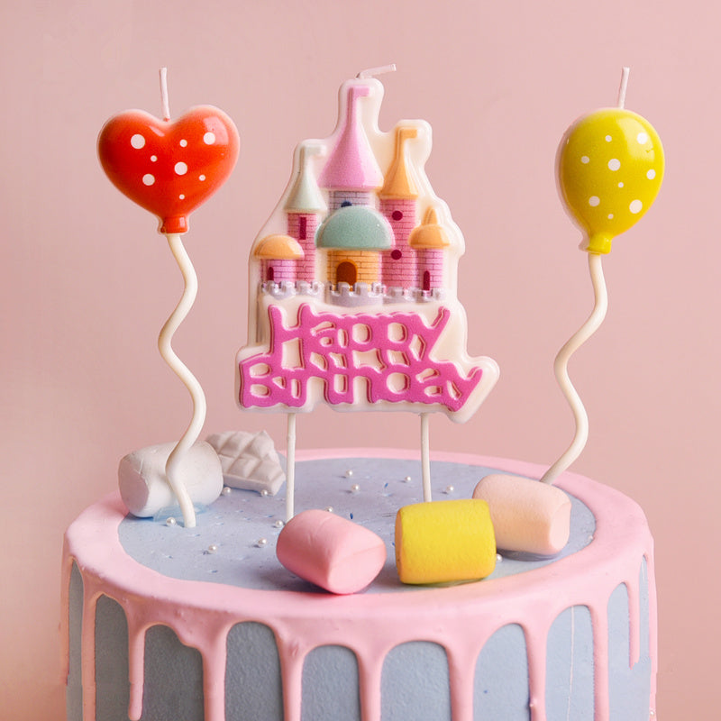 Castle Balloon Birthday Cake Candle