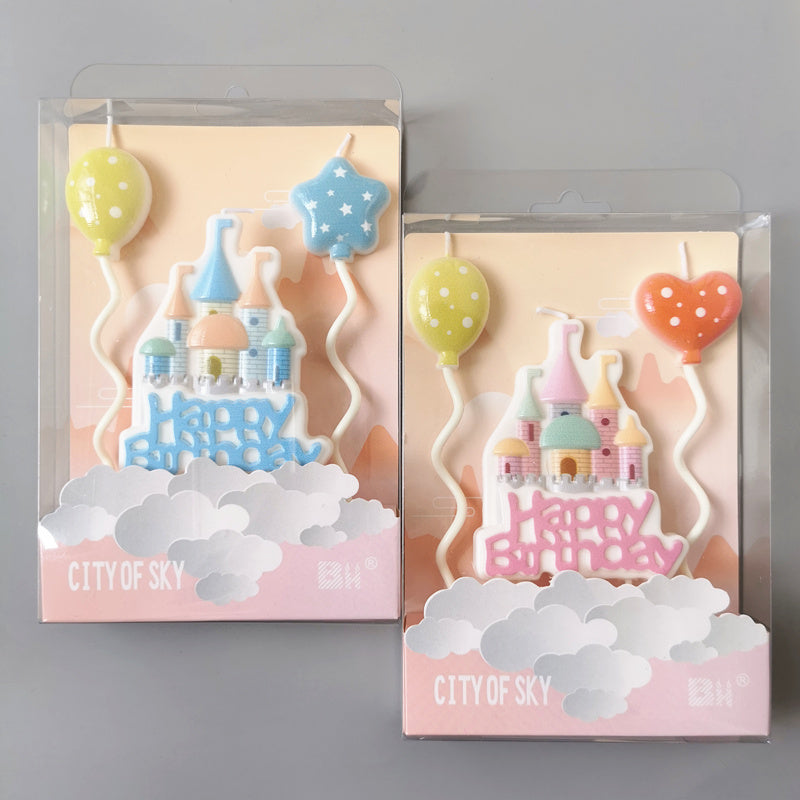 Castle Balloon Birthday Cake Candle