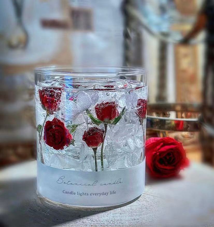 Dried Flower Rose Jelly Aromatherapy Candles