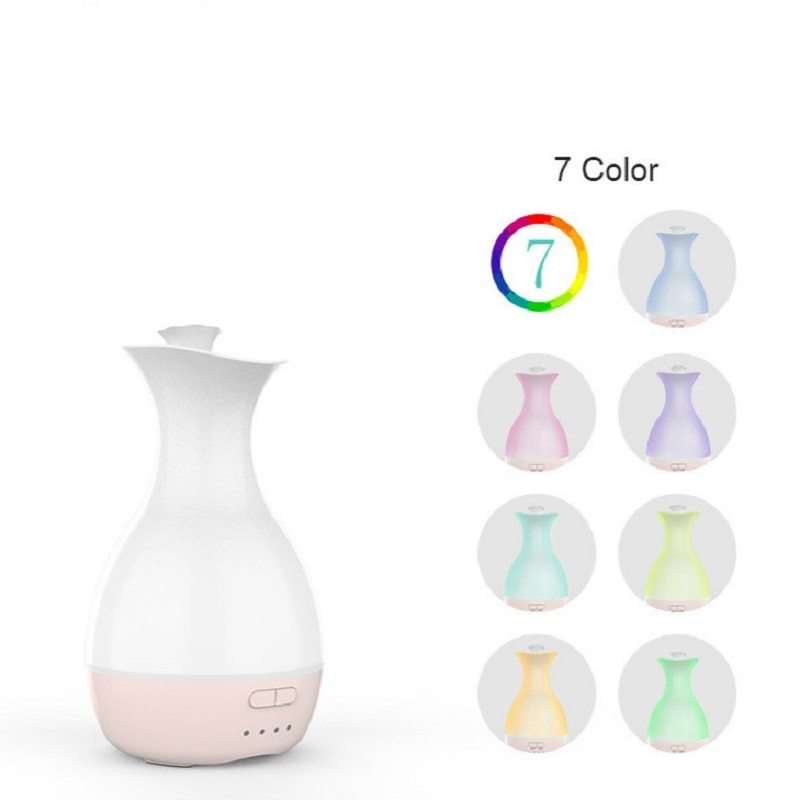 Ultrasonic Air Humidifier Flower Arrangement Essential Oil Diffuser With Colorful Night Light 200ML