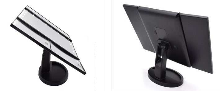 Three-sided Foldable Magnifying Desktop Makeup Mirror With Lights