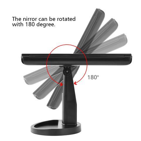 Three-sided Foldable Magnifying Desktop Makeup Mirror With Lights