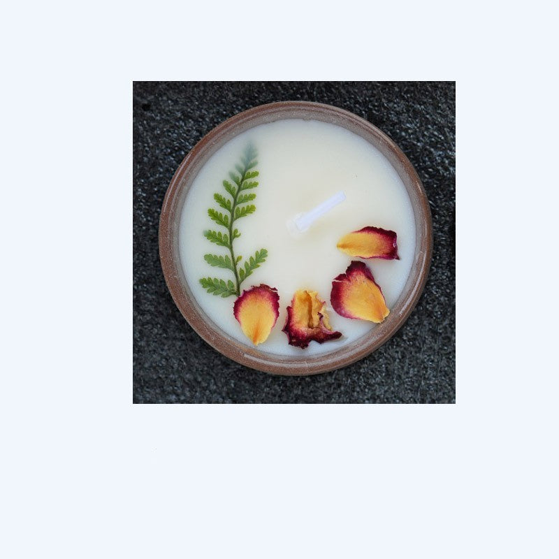 Ceramic Cup Candles With Dried Flowers And Fragrance