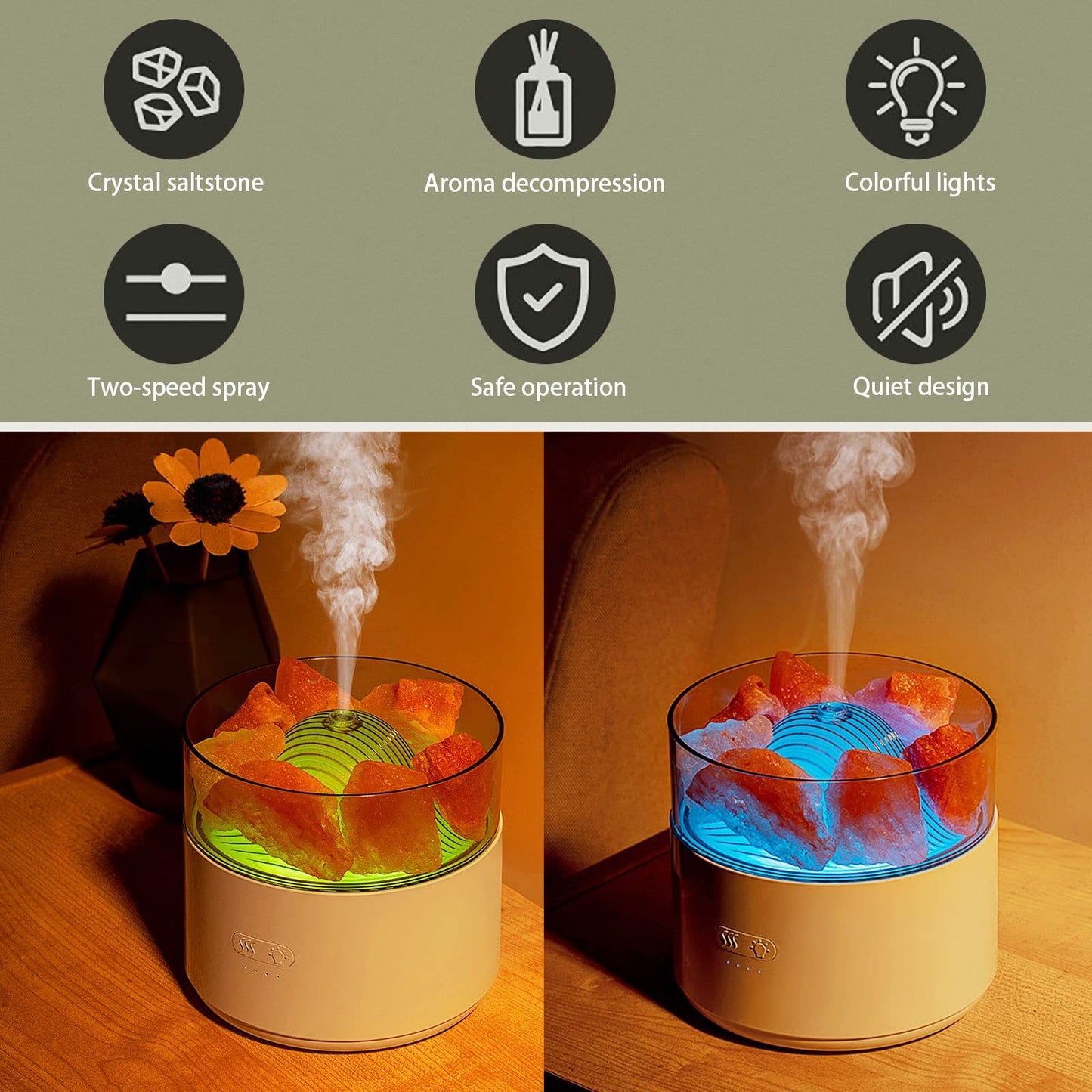 Cool-Mist Crystal Salt Aroma Diffuser