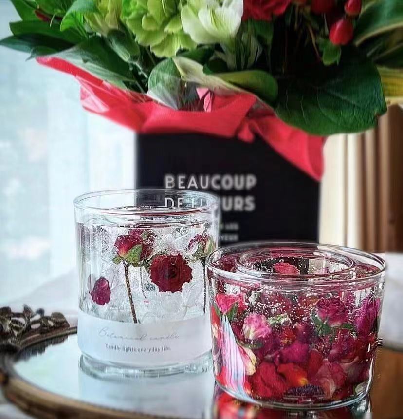 Dried Flower Rose Jelly Aromatherapy Candles