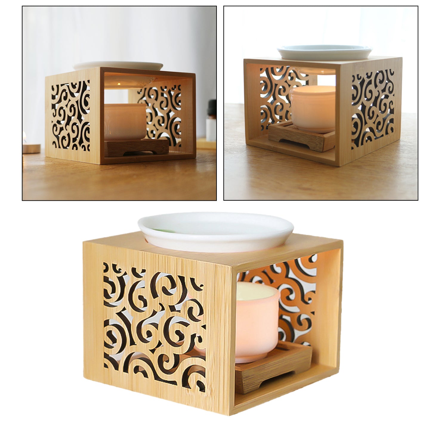Bamboo Wood Melting Wax/Essential Oil Diffuser